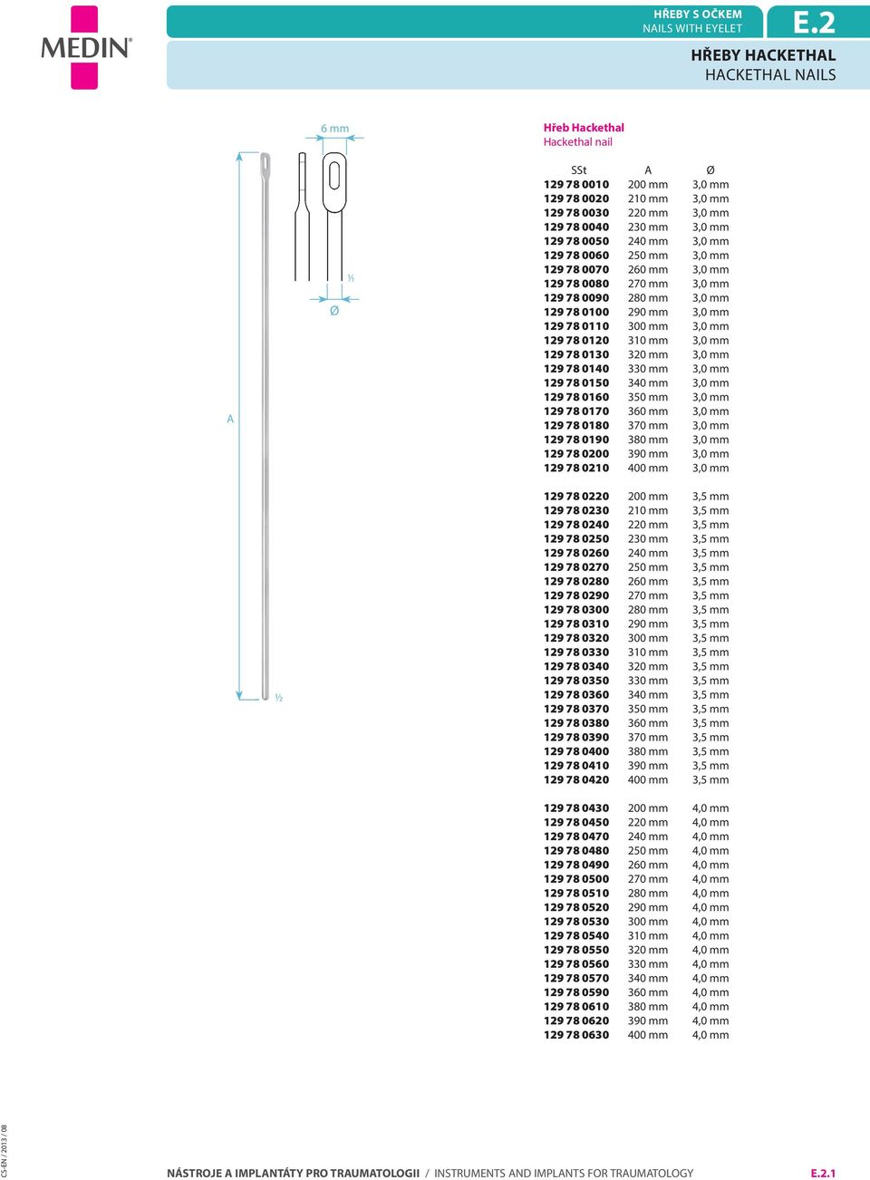 mm 129 78 0060 250 mm 3,0 mm 129 78 0070 260 mm 3,0 mm 129 78 0080 270 mm 3,0 mm 129 78 0090 280 mm 3,0 mm 129 78 0100 290 mm 3,0 mm 129 78 0110 300 mm 3,0 mm 129 78 0120 310 mm 3,0 mm 129 78 0130