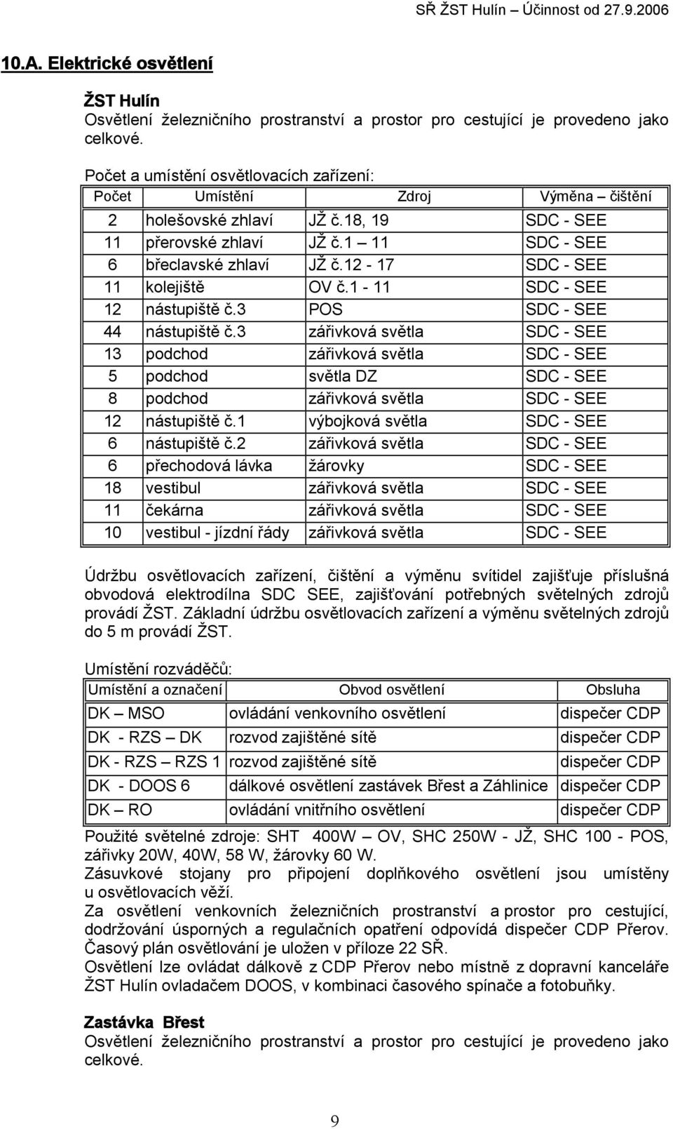 12-17 SDC - SEE 11 kolejiště OV č.1-11 SDC - SEE 12 nástupiště č.3 POS SDC - SEE 44 nástupiště č.