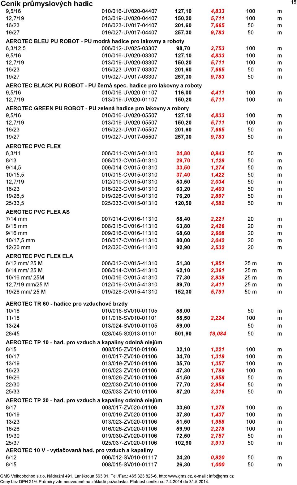 016/023-UV017-03307 201,60 7,665 50 m 19/27 019/027-UV017-03307 257,30 9,783 50 m AEROTEC BLACK PU ROBOT - PU černá spec.