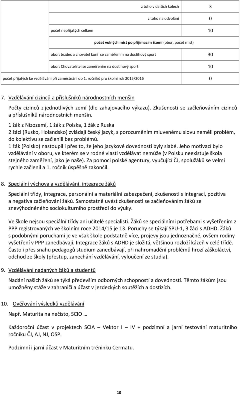 Vzdělávání cizinců a příslušníků národnostních menšin Počty cizinců z jednotlivých zemí (dle zahajovacího výkazu). Zkušenosti se začleňováním cizinců a příslušníků národnostních menšin.