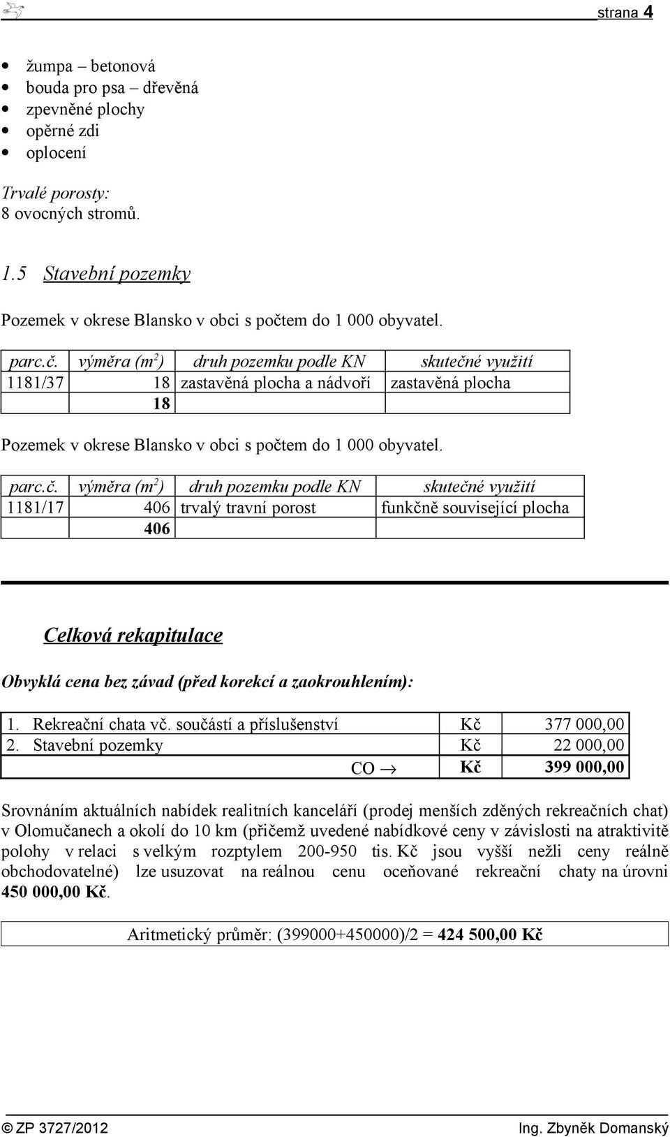 výměra (m 2 ) druh pozemku podle KN skutečné využití 1181/37 18 zastavěná plocha a nádvoří zastavěná plocha 18 Pozemek v okrese Blansko v obci s počtem do 1 000 obyvatel.