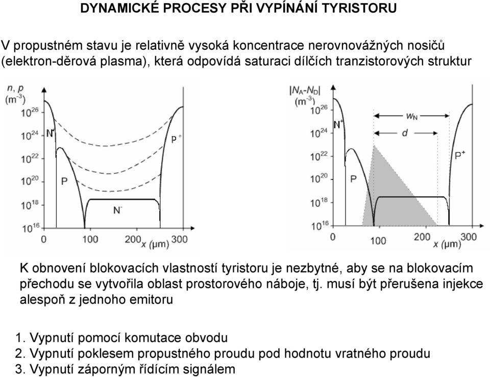 se na blokovacím přechodu se vytvořila oblast prostorového náboje, tj. musí být přerušena injekce alespoň z jednoho emitoru.