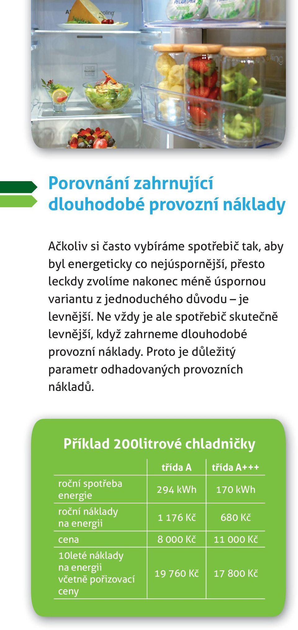 Ne vždy je ale spotřebič skutečně levnější, když zahrneme dlouhodobé provozní náklady. Proto je důležitý parametr odhadovaných provozních nákladů.