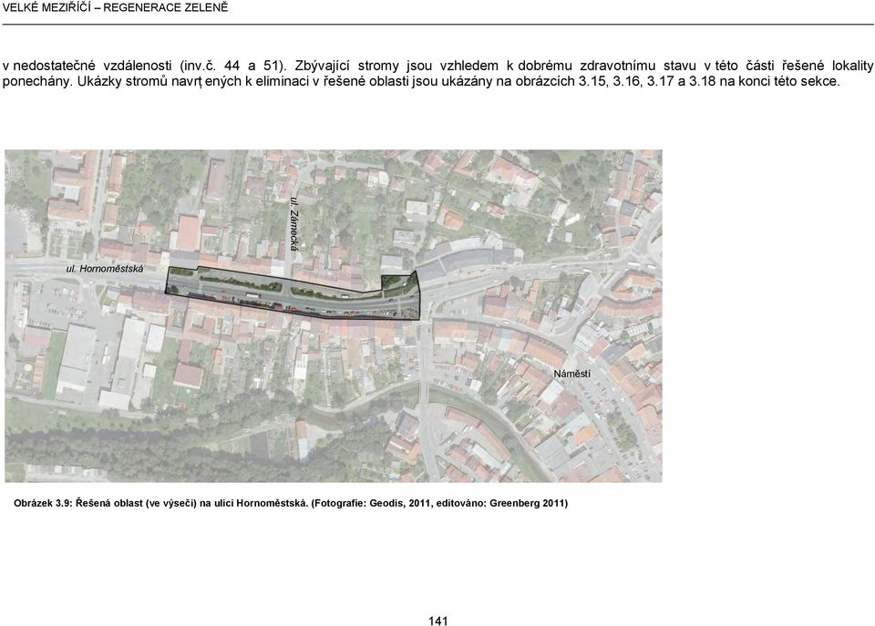 Ukázky stromů navrţ ených k eliminaci v řešené oblasti jsou ukázány na obrázcích 3.15, 3.16, 3.17 a 3.