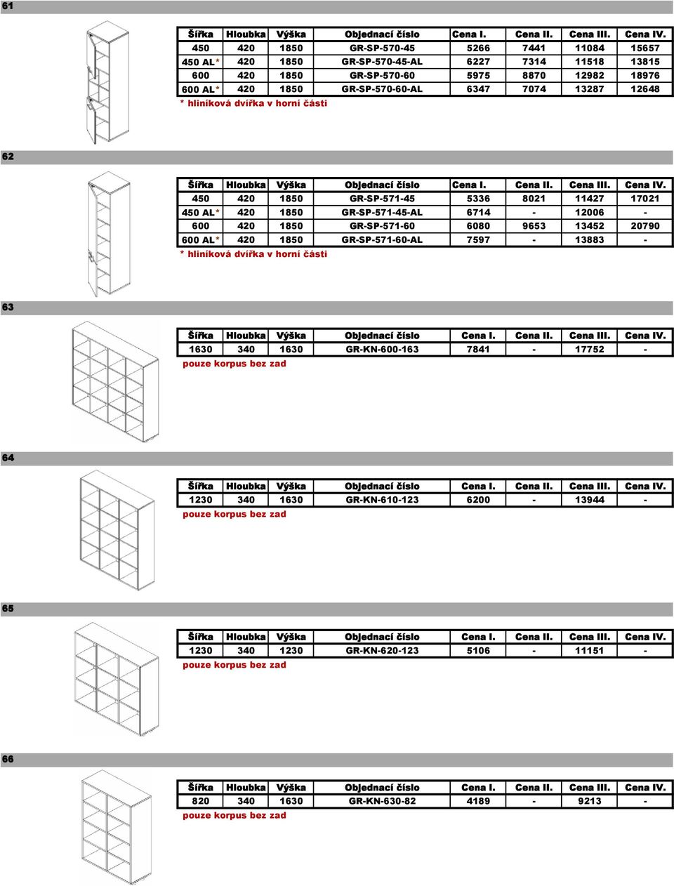 GR-SP-571-60 6080 9653 13452 20790 600 AL* 420 1850 GR-SP-571-60-AL 7597-13883 - * hliníková dvířka v horní části 63 1630 340 1630 GR-KN-600-163 7841-17752 - pouze korpus bez zad