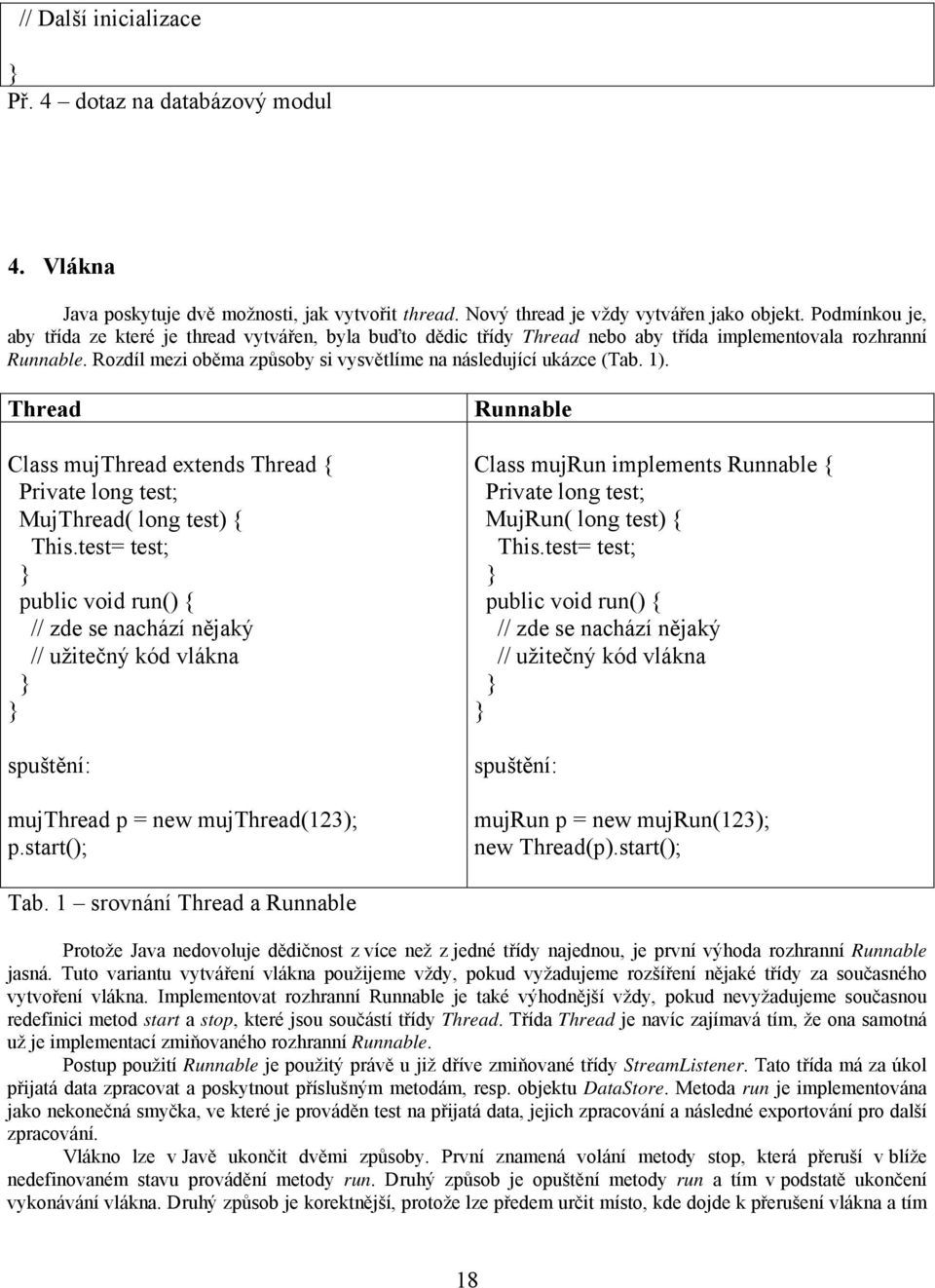 1). Thread Class mujthread extends Thread { Private long test; MujThread( long test) { This.