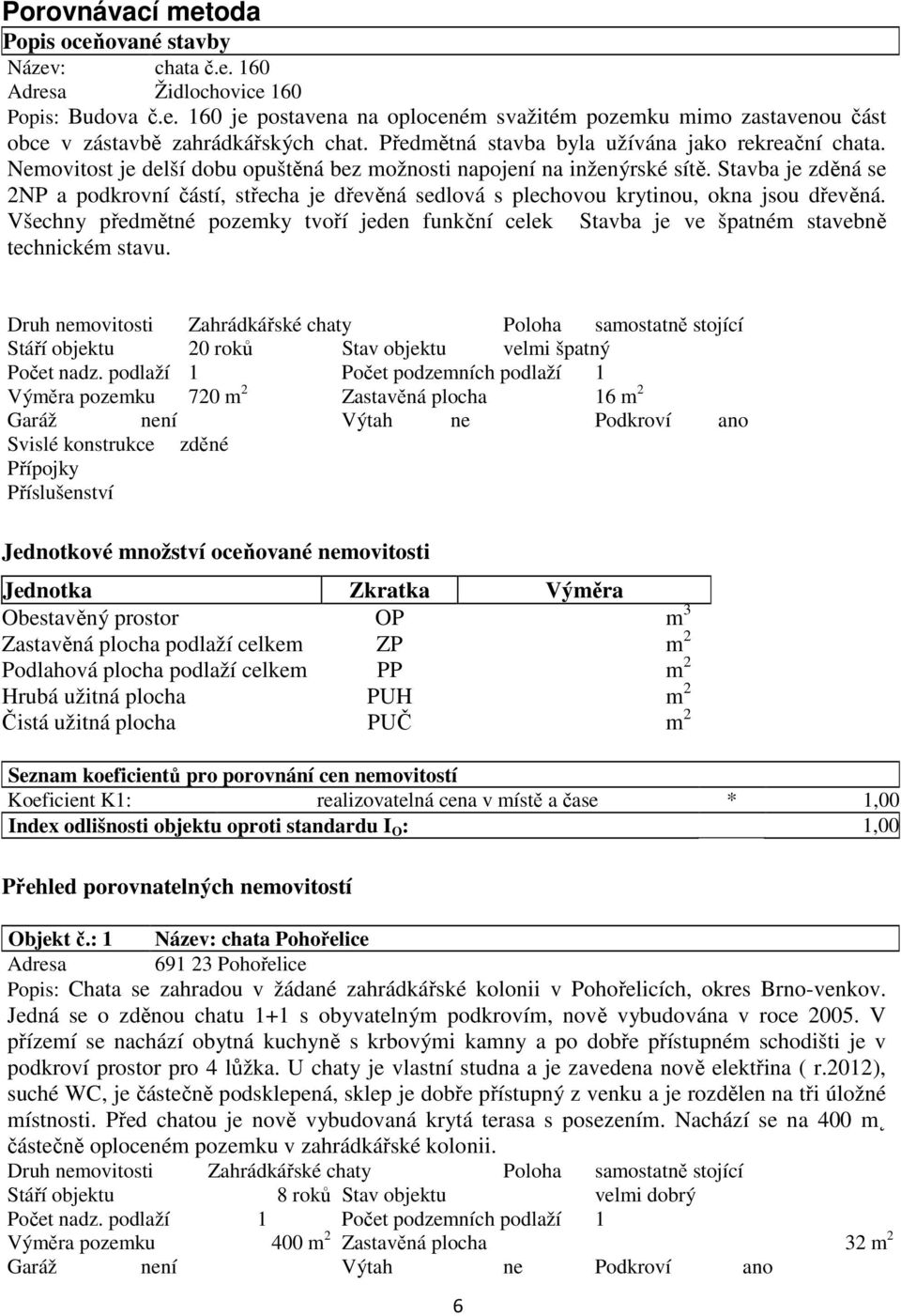 Stavba je zděná se 2NP a podkrovní částí, střecha je dřevěná sedlová s plechovou krytinou, okna jsou dřevěná.