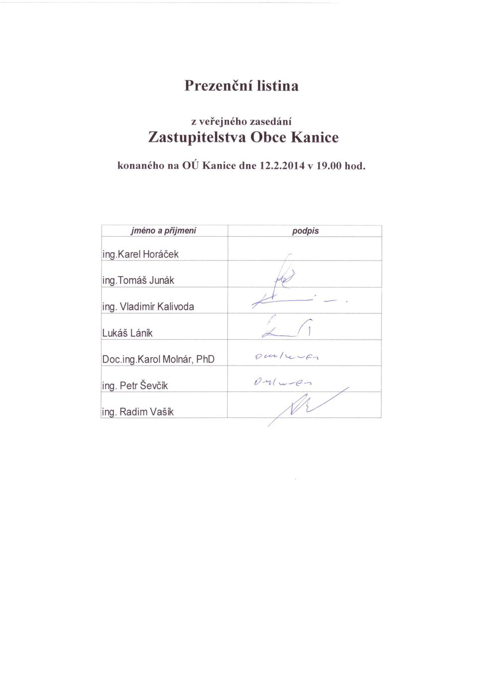 tomáš Junák ing. Vladimír Kalivoda IfI A, - -r:,/' Lukáš Láník ~11 Doc.ing.Karol Molnár, PhD o ~ /4.