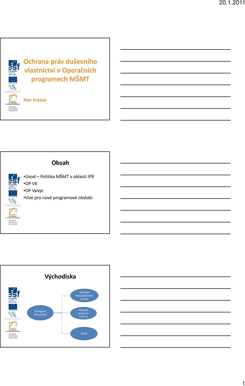 VaVpI Vize pro nové programové období Východiska Strategie