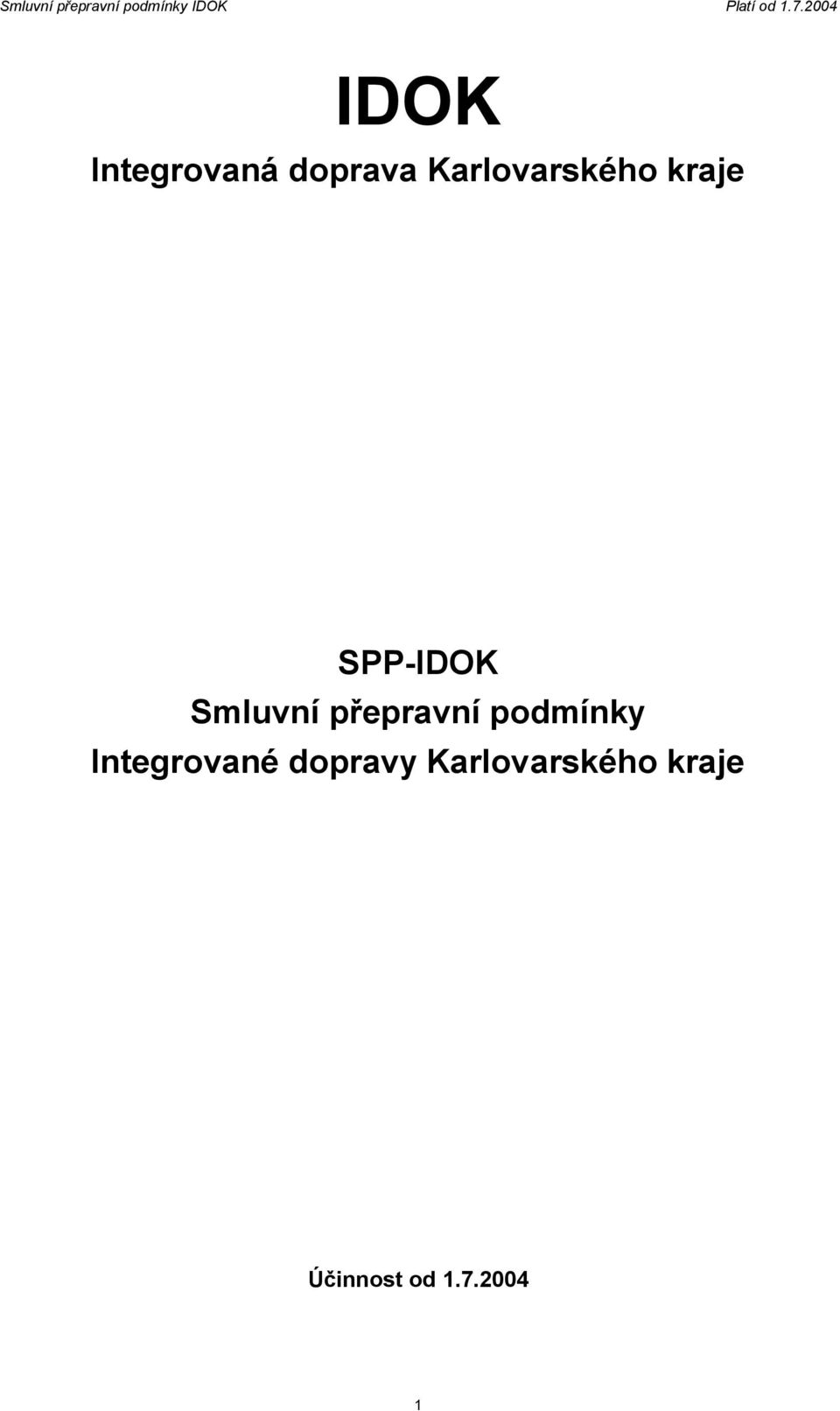 Smluvní přepravní podmínky