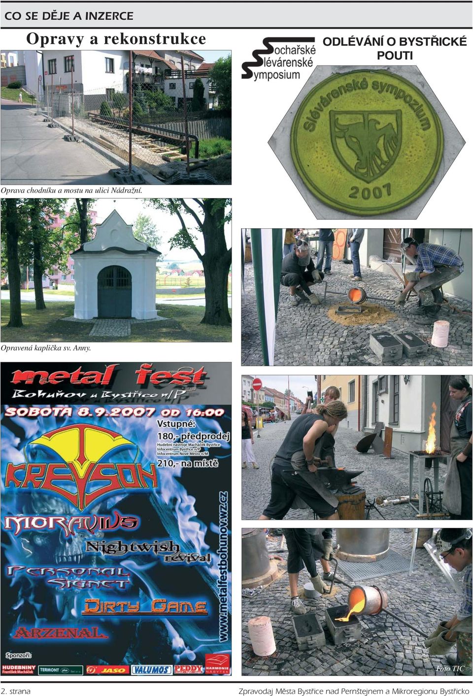 Nádražní. Opravená kaplička sv. Anny. Foto TIC 2.