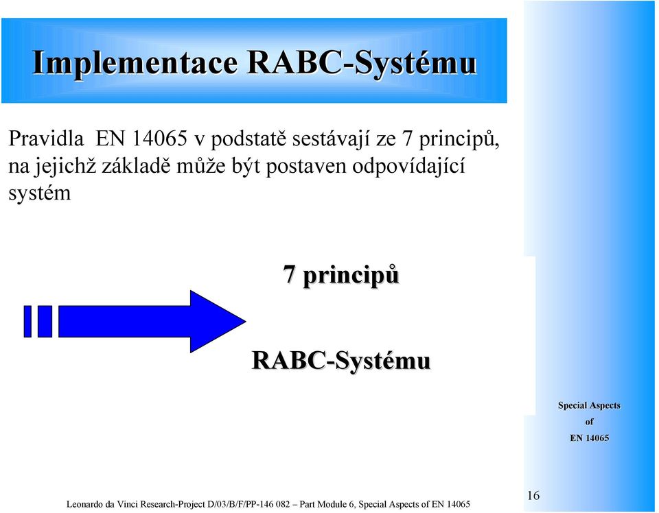 postaven odpovídající systém 7 principů RABC-Syst Systému