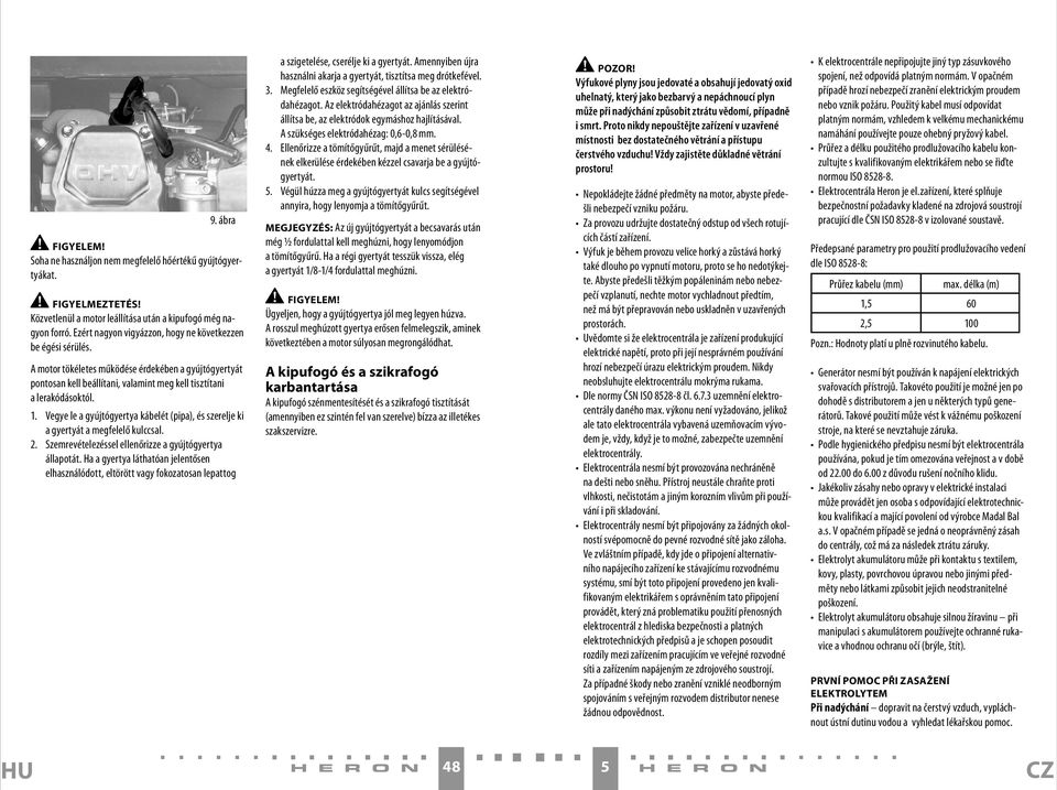 Vegye le a gyújtógyertya kábelét (pipa), és szerelje ki a gyertyát a megfelelő kulccsal. 2. Szemrevételezéssel ellenőrizze a gyújtógyertya állapotát.