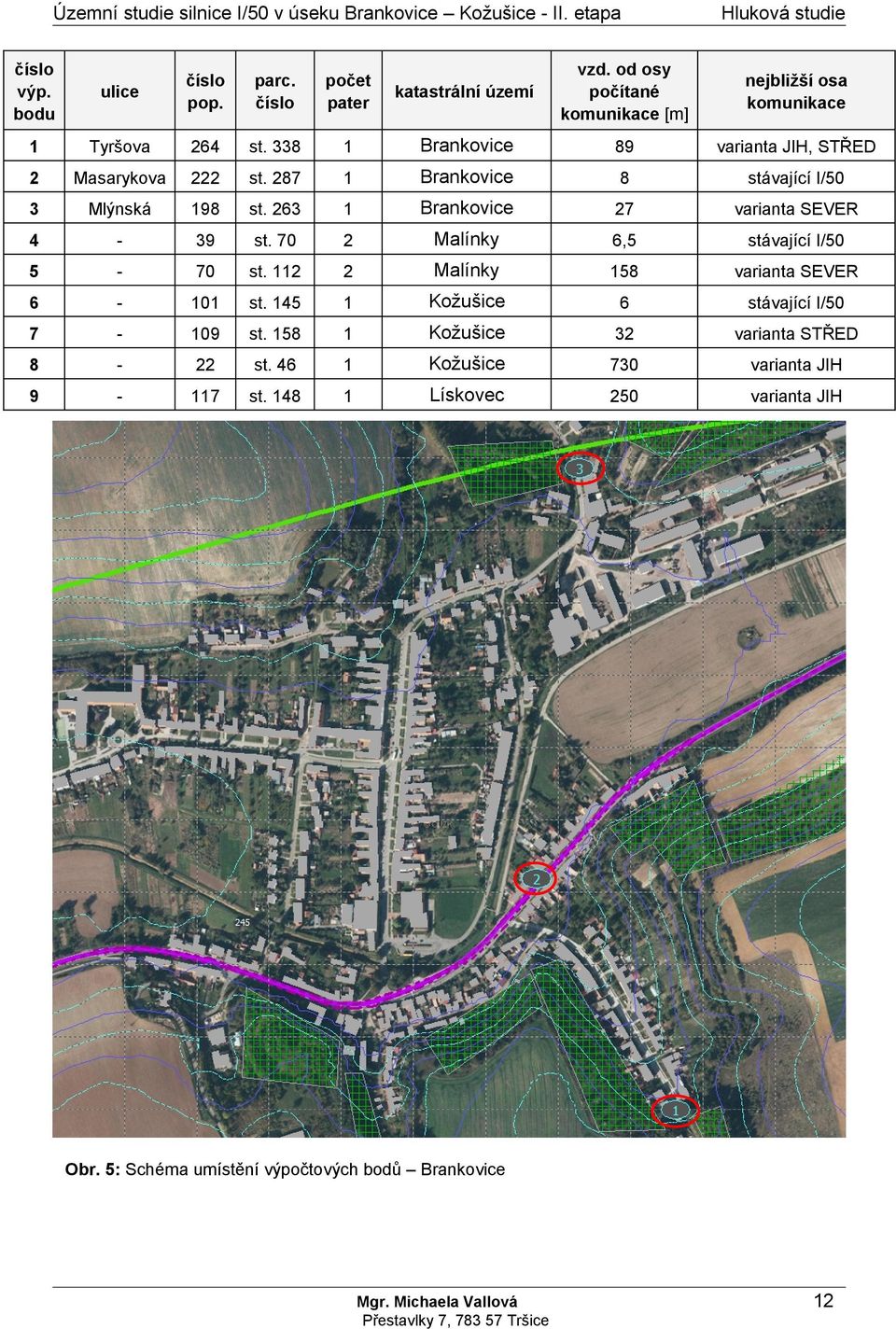 287 1 Brankovice 8 stávající 3 Mlýnská 198 st. 263 1 Brankovice 27 varianta SEVER 4-39 st. 70 2 Malínky 6,5 stávající 5-70 st. 112 2 Malínky 158 varianta SEVER 6-101 st.