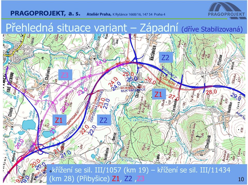 sil. III/1057 (km 19) křížení se sil.