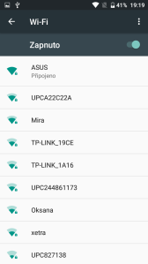Nastavenie Wi-Fi 1. Choďte do Nastavenia / Wifi 2. Následne kliknite na Zapnuté.