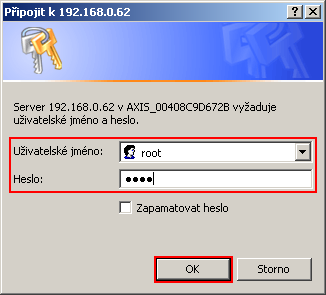 Obr. 36 - Zadání IP adresy kamery Internet Explorer ke své činnosti vyžaduje ActiveX prvek. Pokud dosud nebyl nainstalován, budete vyzváni k jeho instalaci. Obr.