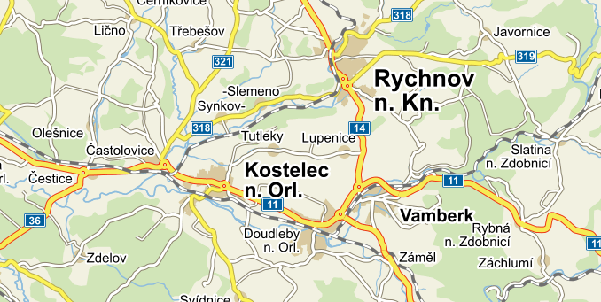 Umístění nemovitých věcí v katastrálním území Synkov znázorňuje obrázek níže. Oceňovaná nemovitá věc představuje 3 lesní pozemky o celkové výměře 6 528 m2.