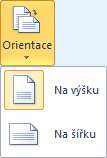 klepněte na tlačítko Orientace.
