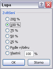 Nebo klepnutím na tlačítko zmenšíte měřítko pohledu o 10%. Nebo klepnutím na tlačítko zvětšíte měřítko pohledu o 10%.