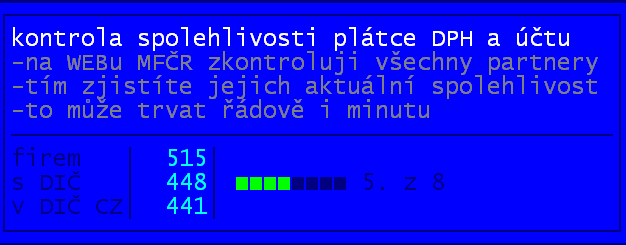 2. a které účty má uvedeny jako ty na něž provádějí jeho odběratelé platby (registrované účty. Spolehlivost plátce určuje MFČR.