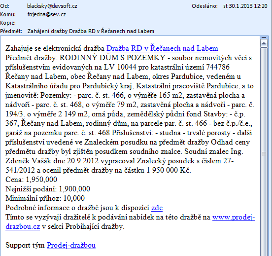 Po schválení zájemce o účast v dražbě dražebníkem, systém automaticky a náhodně přidělí každému dražiteli jeho identifikátor účastníka dražby - bezvýznamové