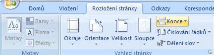 Číslování stránek - rozšířené Dojedeme na konec stránky, za