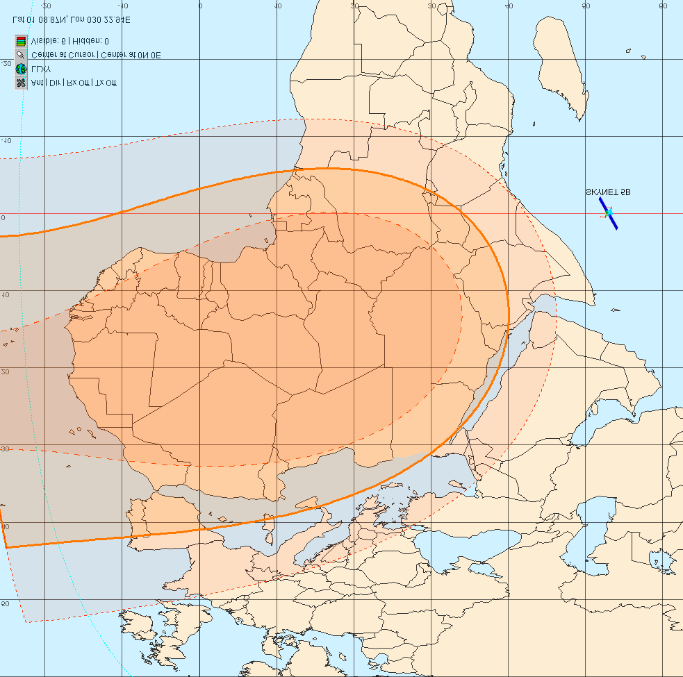 7-2.7 Typicky anténa 1,8 m, BUC 4 16 W pro TX BR do 2 Mbit/s Eutelsat Ka-band Typicky anténa 1,2 1,8 m, BUC 20