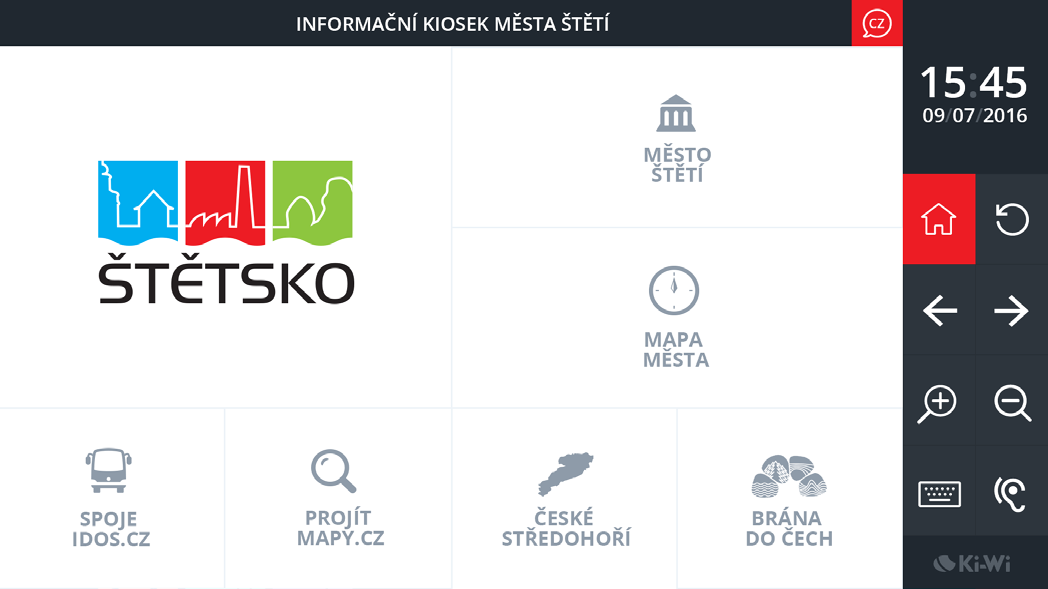 DIGITÁLNÍ ZOBRAZOVACÍ PLOCHY ONLINE OVLÁDACÍ APLIKACE Ki-Wi Kiosk Ki-Wi Kiosk je spolehlivá interaktivní aplikace pro internetové kiosky.