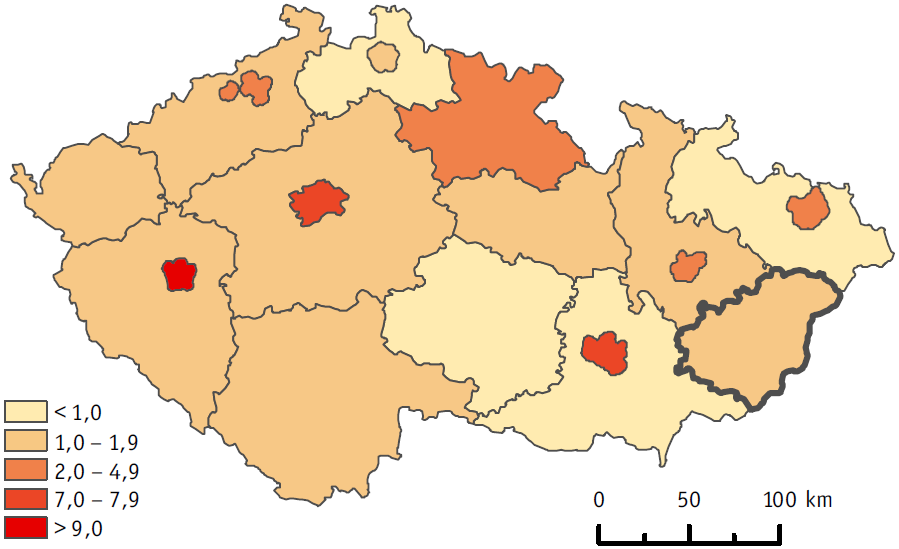 8.2 Hluková zátěž obyvatelstva Převažujícím zdrojem hlukové zátěže ve Zlínském kraji je provoz na hlavních silnicích 4.