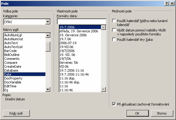 MS Word 2003 přednastavením v dialogovém okně Nástroje Možnosti na záložce Obecné. Aktivace/deaktivace kreslícího plátna 1.6.