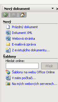 MS Word 2003 1.9 Použití šablon 1.9.1 Přiřazení šablony k dokumentu Základem každého dokumentu aplikace Microsoft Word je šablona.