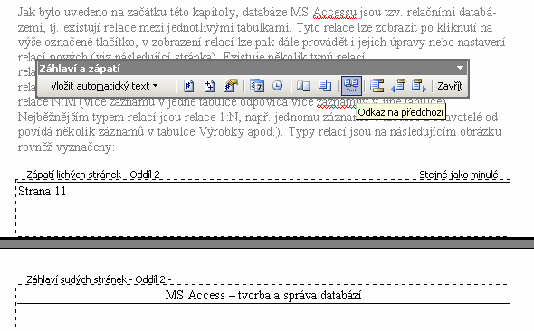 MS Office 2003 začínala vždy na levých nebo pravých stránkách po svázání publikace). 1.13.