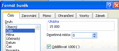 MS Office 2003 Písmo určuje tvar písmen a znakovou sadu Řez písma: Tučné a kurzíva Podtržení Tlačítko sloučí označené buňky a Ohraničení obsah první z nich zarovná na střed sloučené buňky Tlačítko