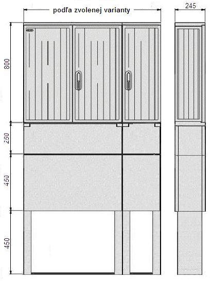 Skriňa SR x Skriňa rozpojovacia - poistková Rozmery elektromerovej skrine: 400 V do 400 A polyester plnený skleným vláknom Poistková rozpojovacia skriňa SR je určená na montáž zapustením do muriva