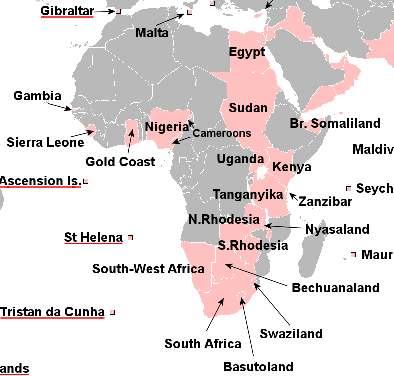 sústredenie na 1 spojenie: K K (C C) (Káhira Kapské mesto) Francúzom zabrali Sudán Portugalcom oddelili Angolu od Mozambiku Nemcom