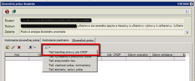 Označenie práce ako finálna Až po týchto krokoch môžete označiť svoju prácu ako finálnu (pravé tlačidlo -> Označiť prácu ako finálnu).!!! Príkaz Označiť ako finálnu môže urobiť študent iba 1x!