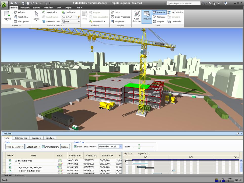 Nvinky Autdesk Naviswrks 2012 (Manage, Simulate, Freedm) Nejdůležitější nvinky ve verzi 2012: Analýzy Vylepšené 4D simulace Nástrje TimeLineru byly vylepšeny a zjedndušují vládání 4D simulací.