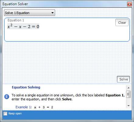 cz 4 Řešení kvadratické rovnice v aplikaci Microsoft Mathematics Pochopení počítačového řešení kvadratické rovnice v aplikaci Microsoft Mathematics Řešte kvadratickou rovnici = 0 v