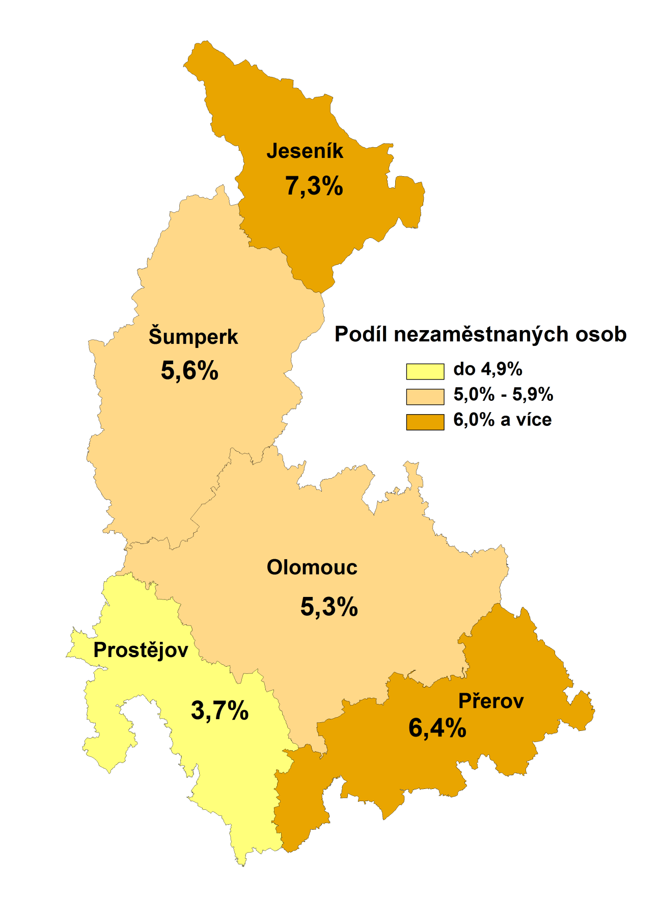 3. MAPA Podíl nezaměstnaných