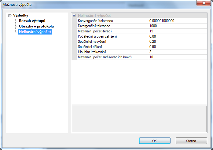 Nastavení Výpočet / výstupy 3.9.2.
