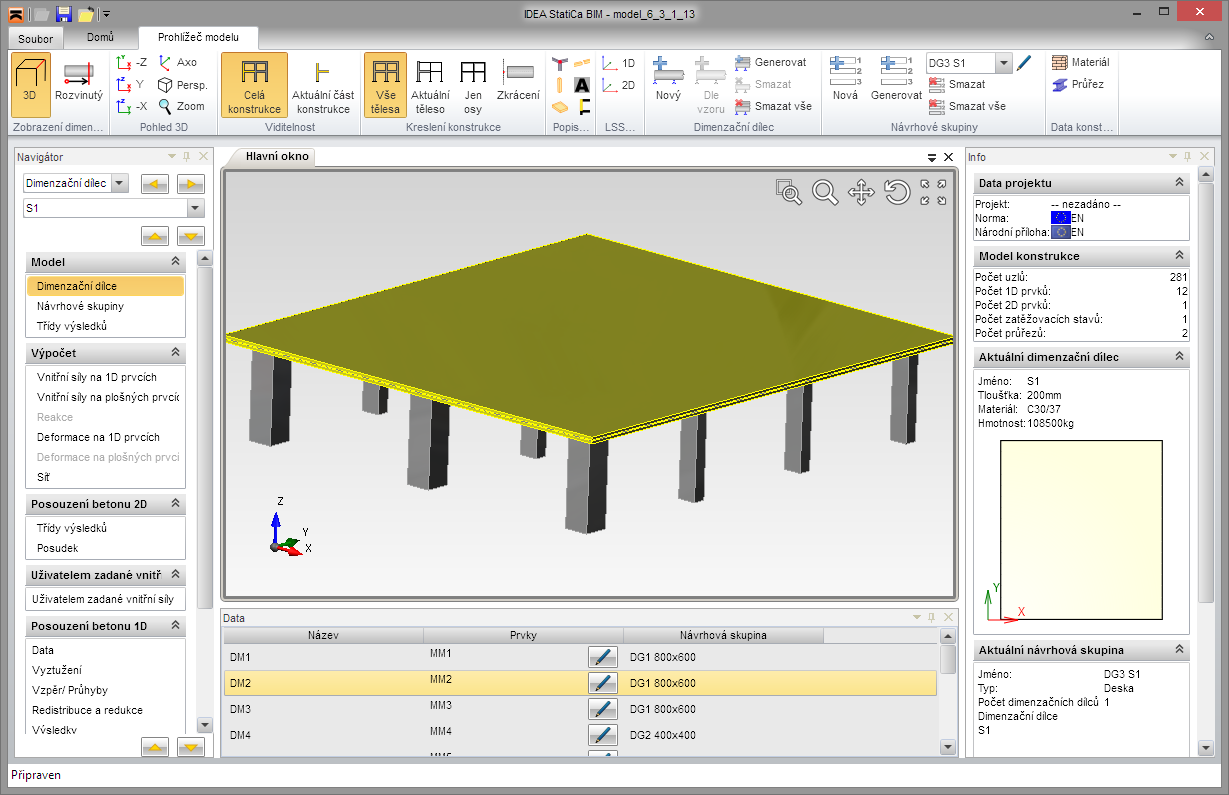 Uživatelská příručka IDEA Designer 23 Po otevření projektu se aktivuje