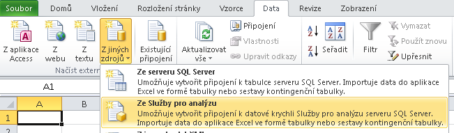 3.4 Přístup k datům OLAP kostek Jednou z možností jak přistupovat k datům OLAP kostek je použití záložky Browser v prostředí Business Intelligence Development Studio (BIDS).