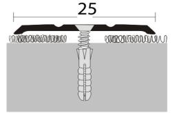 Kovové profily PŘECHODOVÉ / samolepící a šroubovací Přechod 25 mm, plochý - ( šroubovací ) zlatá P10 270 cm 133 23 10 270 315,0 stříbro P11 270 cm 133 23 11 270 315,0 bronz P12 270 cm 133 23 12 270