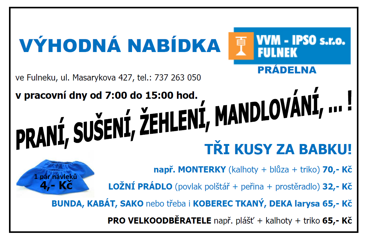 Ceník inzerce ve Větřkovském zpravodaji Propagace činnosti místních složek a zájmových organizací: ZDARMA Komerční sdělení ve formátu A4: 1.