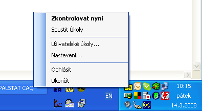 8 Monitor úkolů Monitor úkolů je samostatná aplikace, která slouží k upozorňování uživatelů na nově zadané úkoly, resp. na změny v úkolech. Aplikaci lze spustit přímo z hlavní nabídky modulu Úkoly.