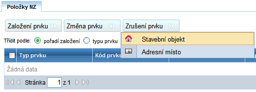 Nyní máme v NZ proveden návrh změny číslovaného stavebního objektu. Pro úspěšné dokončení editace a zapsání změn do RÚIAN je nutné zkontrolovat NZ a nakonec NZ schválit viz 4. kapitola. 6.