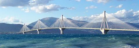 plovoucí most RION ANTIRION, Řecko založen na stab.