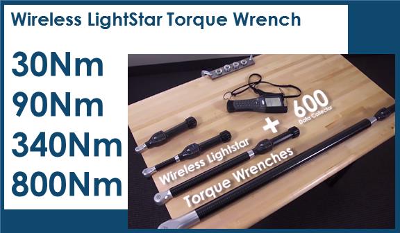 TORQUE WRENCHES Bezdrátové LightStar klíče Eliminace falešné hodnot, chyb ve výpočtu Eliminace chyb operátorů při měření pomoci pass/fail značení, pomoci Restart algoritmu Volitelné jednotky měření