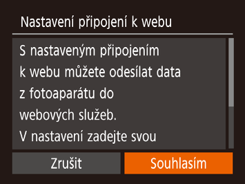 Registrace služby CANON image GATEWAY Propojte fotoaparát a službu CANON image GATEWAY přidáním služby CANON image GATEWAY jako cílové webové služby ve fotoaparátu.